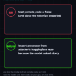Meme: Drake-style panels rejecting safe vLLM settings and approving trust_remote_code for CVE-2026-114053
