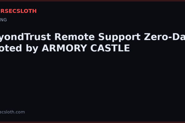 CVE-2026-102764: BeyondTrust Remote Support Zero-Day, ARMORY CASTLE, CISA KEV