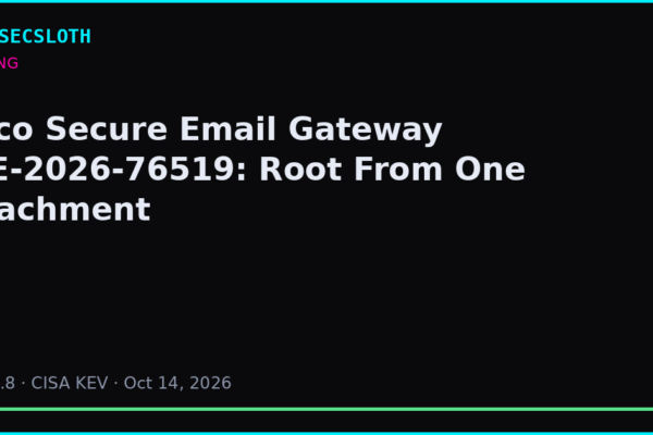 CVE-2026-76519: Cisco Secure Email Gateway Root via AMP Path Traversal
