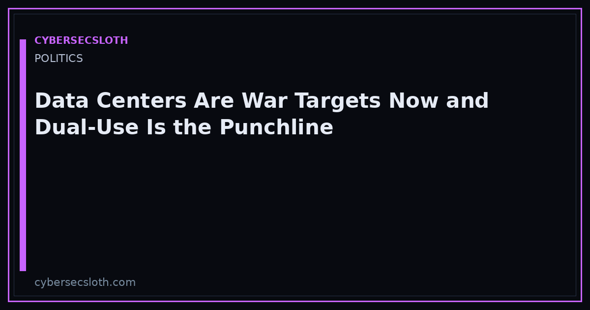 Data Centers as War Targets: Dual-Use Compute and Civilian Blast Radius