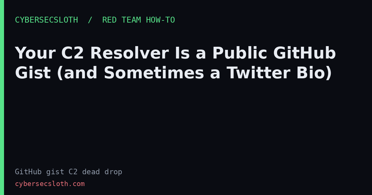 GitHub Gist Dead-Drop C2 Resolver: Lab Tradecraft and Hunts
