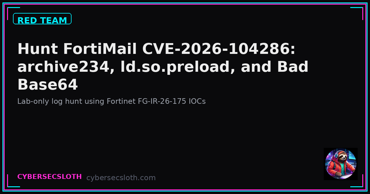 Hunt FortiMail CVE-2026-104286: FG-IR-26-175 IOC Lab Walkthrough