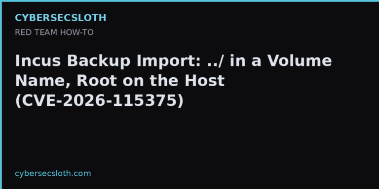 Incus Backup Import: ../ in a Volume Name, Root on the Host (CVE-2026-115375)