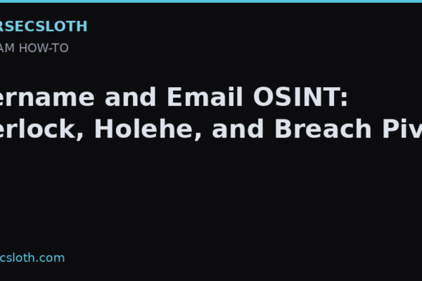 Username and Email OSINT: Sherlock, Holehe, Breach Correlation