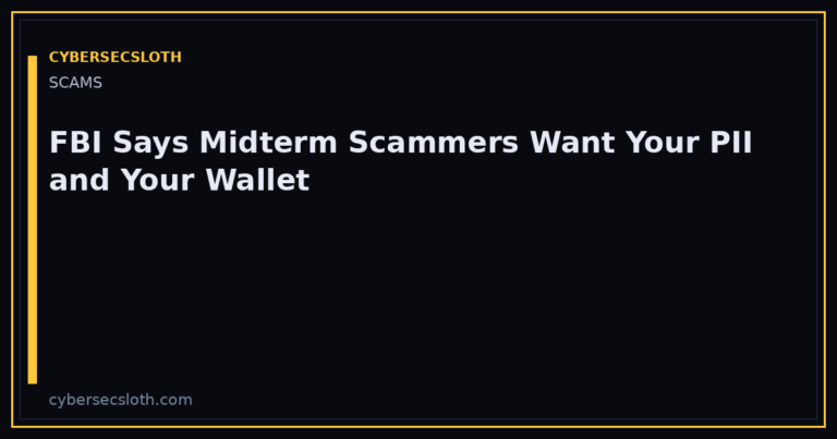FBI IC3 PSA: 2026 Midterm Election Scams, Deepfakes, Fake Voter Links