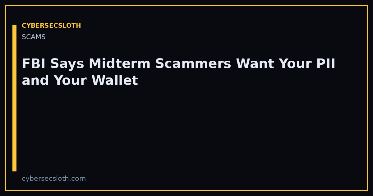 FBI IC3 PSA: 2026 Midterm Election Scams, Deepfakes, Fake Voter Links
