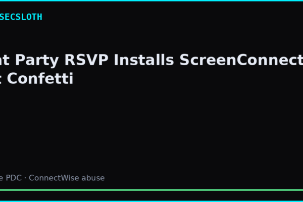 RSVP Phishing Scam Drops ConnectWise ScreenConnect RAT (Cofense)