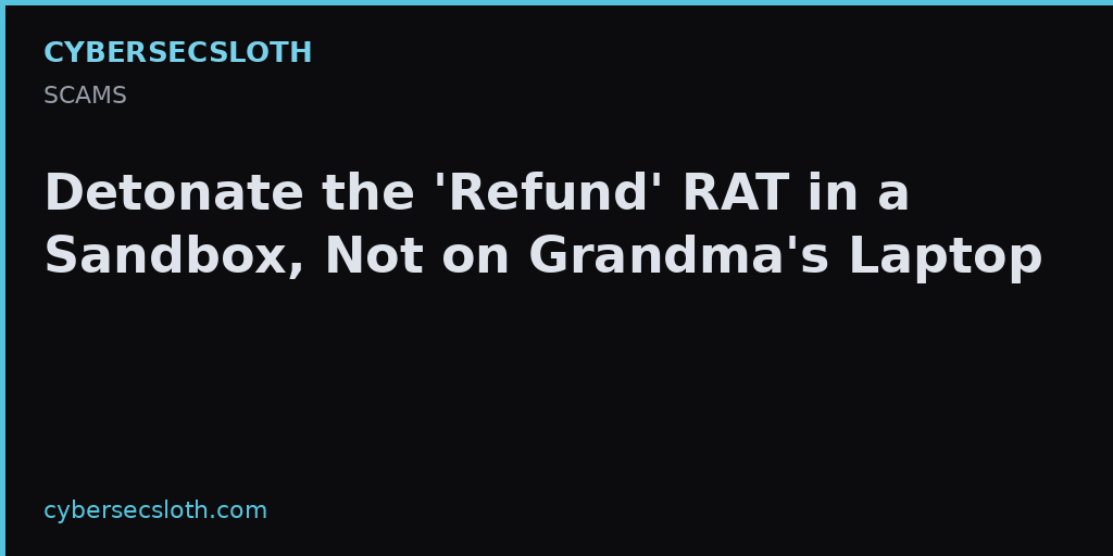Safely Detonate Scammer RATs in a Sandbox (ScreenConnect, AnyDesk)
