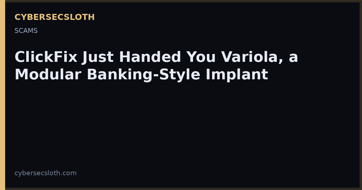 Variola Malware via ClickFix: Blackpoint Modular Implant IOCs