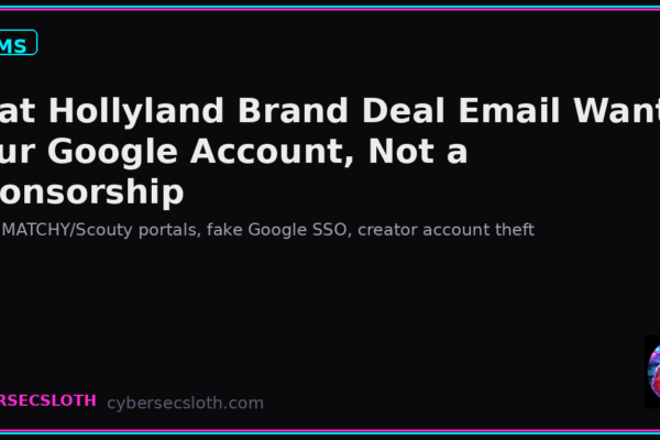 YouTube Brand Deal Scam: Fake MATCHY Portals and Google Account Theft